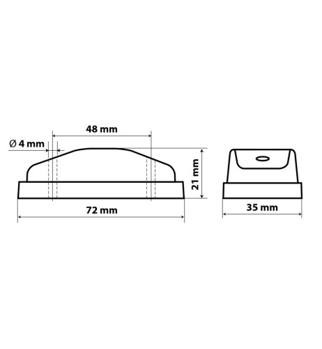 Luce a 2 led perimetrale ingombro camion 24V colore Bianco