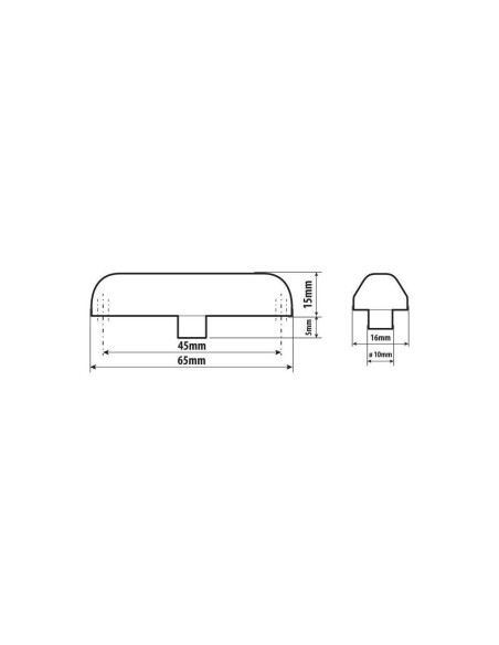 Luce a 4 led IP67 perimetrale ingombro camion 24V colore Rosso