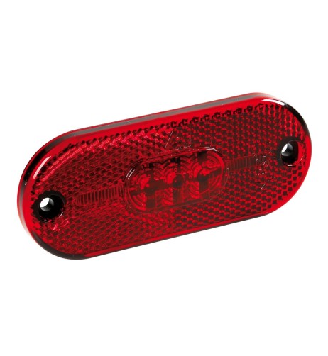 Luce a 5 led IP67 perimetrale ingombro con catarifrangente 24V Rosso