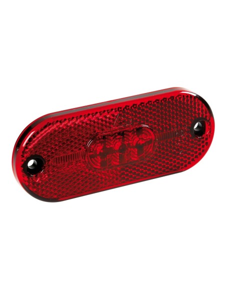 Luce a 5 led IP67 perimetrale ingombro con catarifrangente 24V Rosso