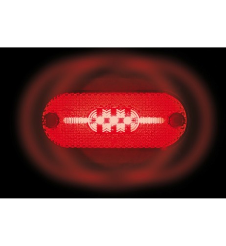 Luce a 5 led IP67 perimetrale ingombro con catarifrangente 24V Rosso