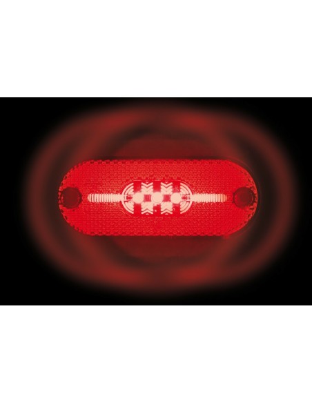 Luce a 5 led IP67 perimetrale ingombro con catarifrangente 24V Rosso