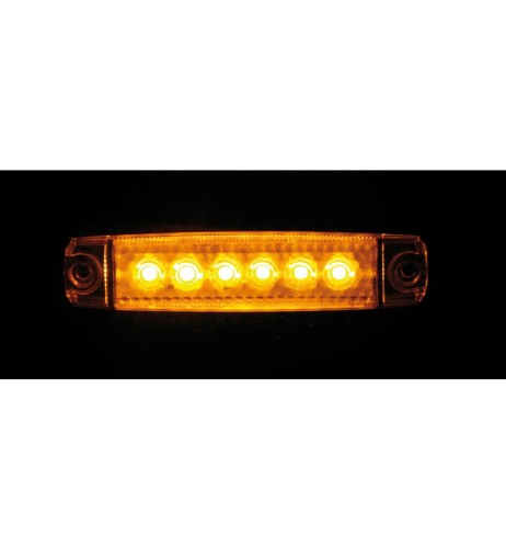 Luce a Led ingombro 12 24V impermeabile ultrasottile Arancio 96x20mm