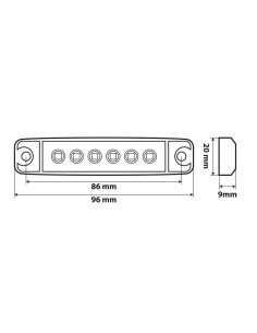 Luce a Led ingombro 12 24V impermeabile ultrasottile Rosso 96x20mm 2
