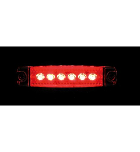 Luce a Led ingombro 12 24V impermeabile ultrasottile Rosso 96x20mm