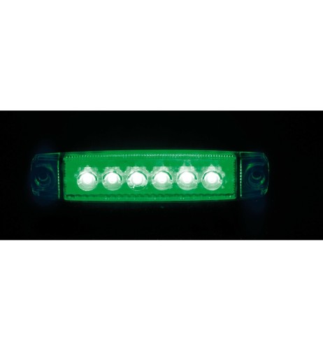 Luce a Led ingombro 12 24V impermeabile ultrasottile Verde 96x20mm