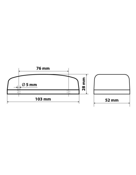 Luce a led ingombro camion camper 24V 10 led 103x52mm