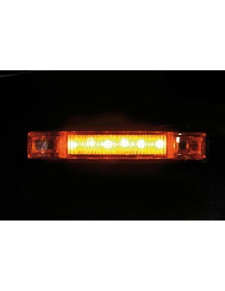 Luce a led ingombro camion camper 24V arancio 100x19mm
