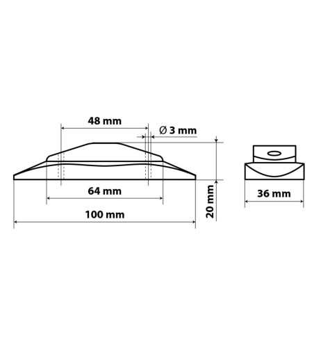 Luce a led ingombro camion camper 24V arancio con cromatura 100x36mm