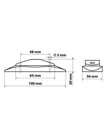 Luce a led ingombro camion camper 24V arancio con cromatura 100x36mm