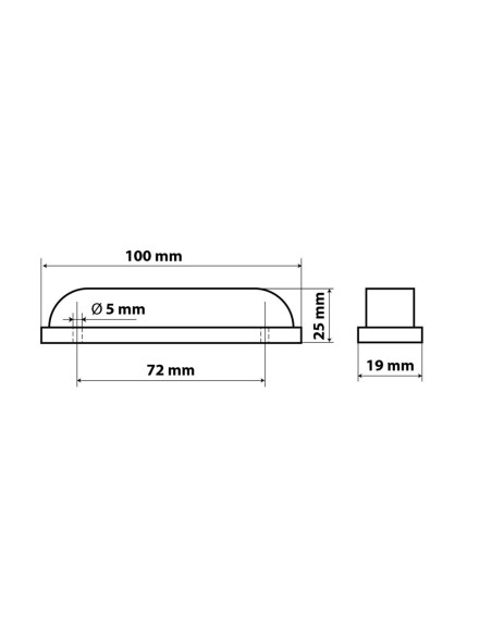 Luce a led ingombro camion camper 24V bianco 100x19mm