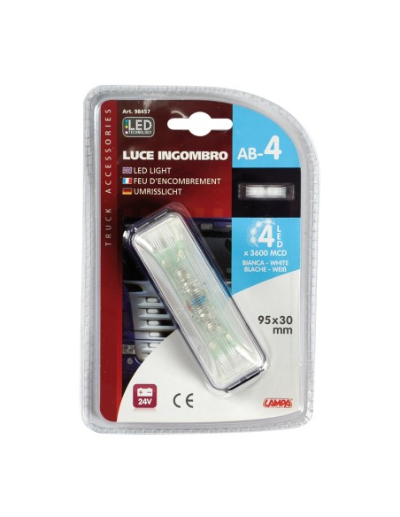Luce a led ingombro camion camper 24V bianco 103x34mm