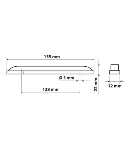 Luce a led ingombro camion camper 24V bianco 155x22mm