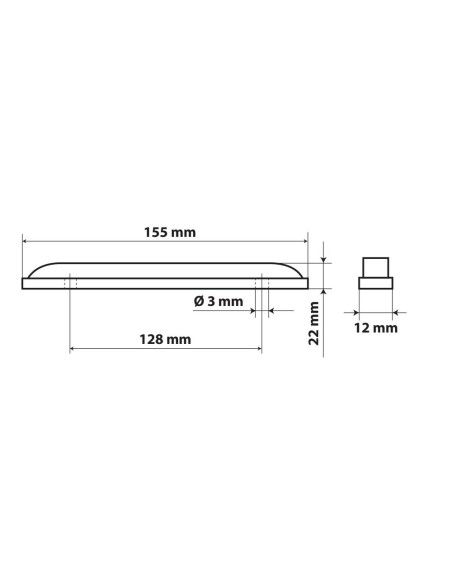 Luce a led ingombro camion camper 24V bianco 155x22mm