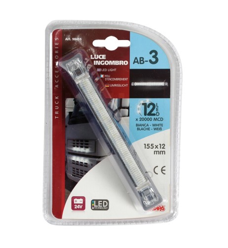 Luce a led ingombro camion camper 24V bianco 155x22mm