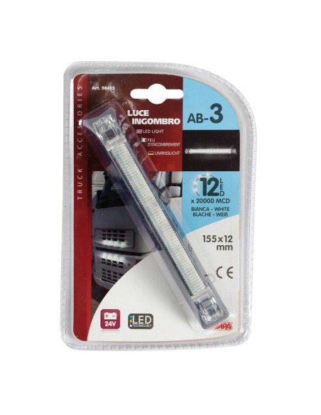 Luce a led ingombro camion camper 24V bianco 155x22mm
