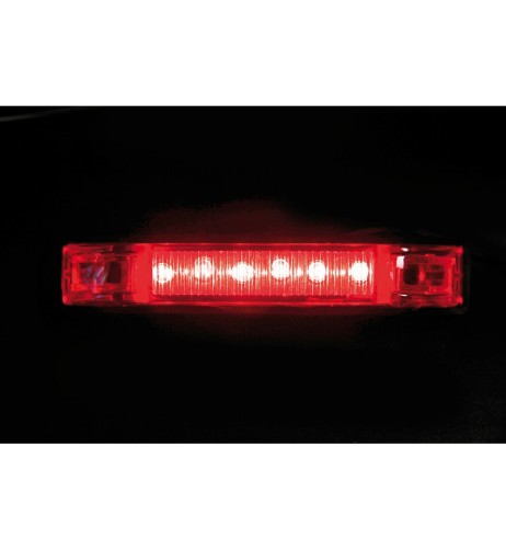 Luce a led ingombro camion camper 24V rosso 100x19mm