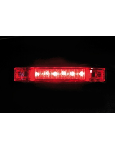 Luce a led ingombro camion camper 24V rosso 100x19mm
