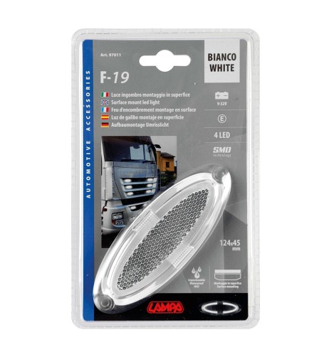 Luce a led ingombro omologata 12 24V bianco 124x45mm