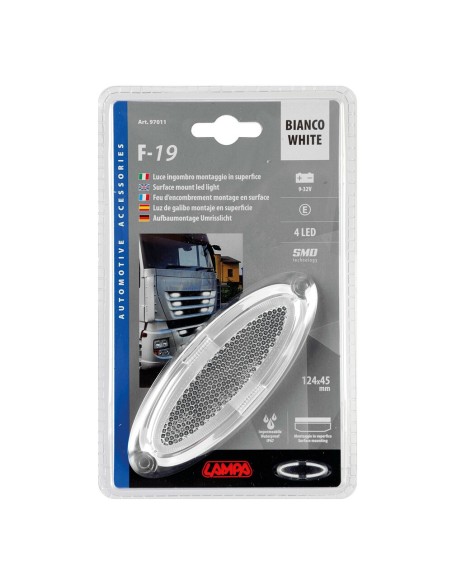 Luce a led ingombro omologata 12 24V bianco 124x45mm