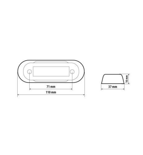 Luce a led perimetrale ingombro cromata 12 24V colore verde
