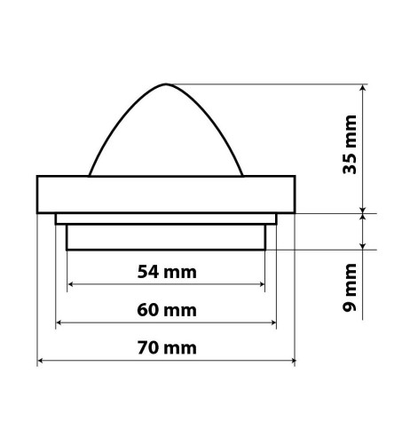 Luce a led tonda ingombro camion camper 24V rosso D70mm