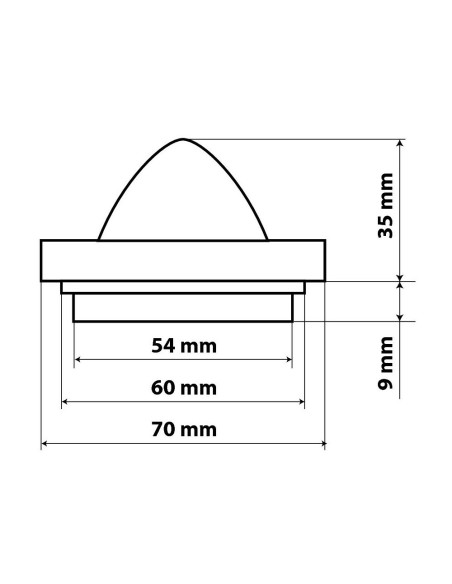 Luce a led tonda ingombro camion camper 24V rosso D70mm
