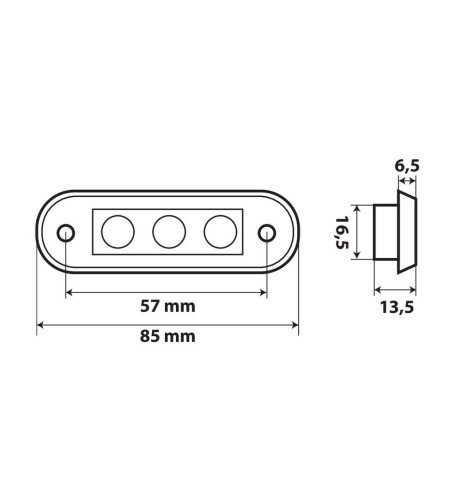 Luce da incasso perimetrale impermeabile a Led 9 32V Rosso