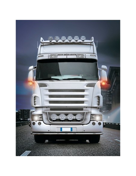 Luce ingombro 14 Led doppia funzione 12 24V diametro 105mm Rosso Arancio