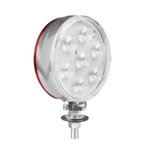 Luce ingombro 14 Led doppia funzione 12 24V diametro 105mm Rosso Bianco