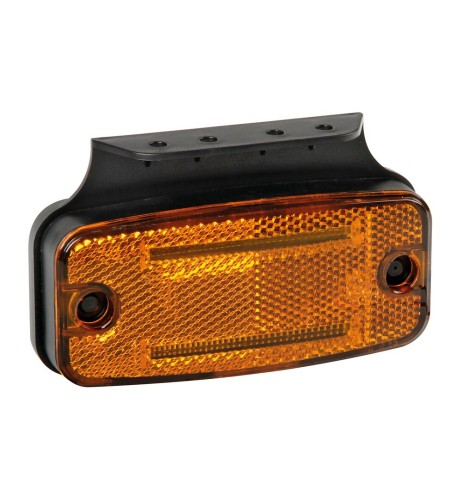 Luce ingombro 2 LED con catarifrangente e staffa 10 30V IP67 Arancio 114x54