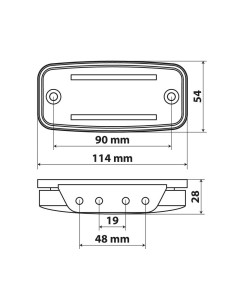 Luce ingombro 2 LED con catarifrangente e staffa 10 30V IP67 Arancio 114x54 2