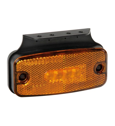 Luce ingombro 4 LED con catarifrangente e staffa 10 30V IP67 Arancio 114x54