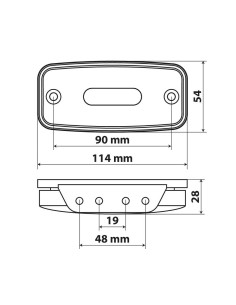 Luce ingombro 4 LED con catarifrangente e staffa 10 30V IP67 Arancio 114x54 2