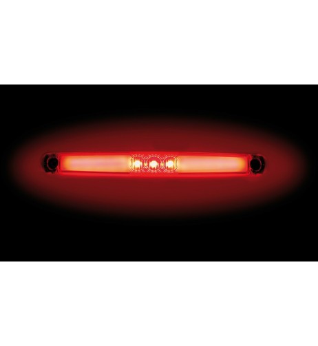 Luce ingombro a 13 LED 12 24v Impermeabile rosso effetto neon 170x20mm