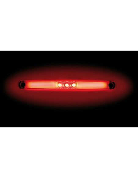Luce ingombro a 13 LED 12 24v Impermeabile rosso effetto neon 170x20mm