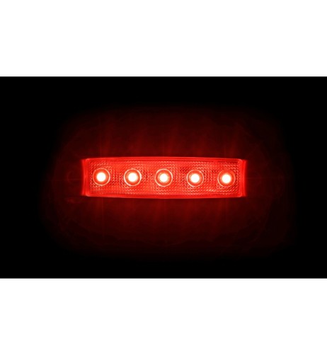 Luce ingombro a 5 Led montaggio in superficie 12 24V rosso