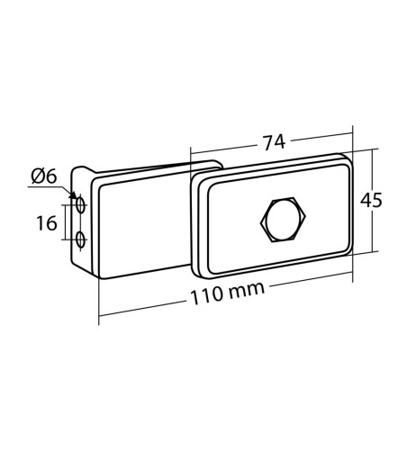 Luce ingombro Bianca con catarifrangente e staffa 12 24V