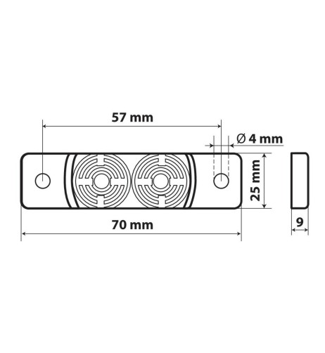 Luce ingombro perimetrale 2 LED camion 24V omologata Bianco