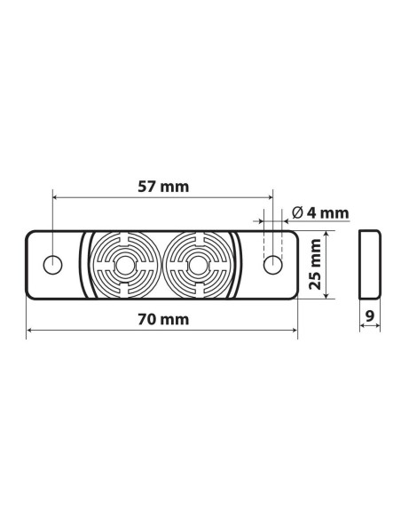 Luce ingombro perimetrale 2 LED camion 24V omologata Bianco