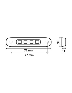 Luce ingombro perimetrale a 4 Led 12 24V cover inox Arancio 2