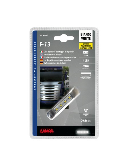 Luce ingombro perimetrale a 4 Led 12 24V cover inox Bianco