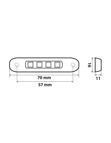Luce ingombro perimetrale a 4 Led 12 24V cover inox Verde