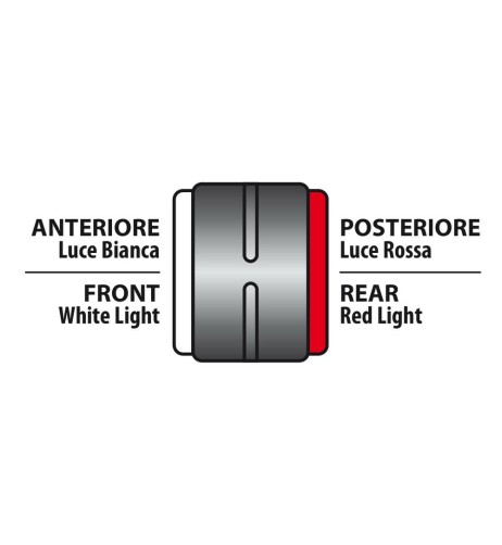 Luce perimetrale a 2 led 24V Bianco Rosso 60 gradi sinistra