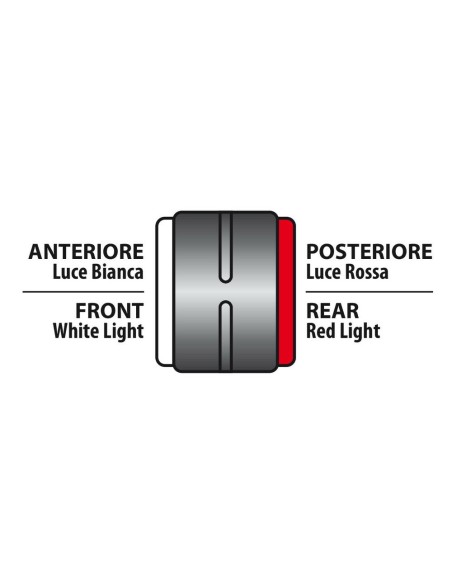 Luce perimetrale a 2 led 24V Bianco Rosso 60 gradi sinistra