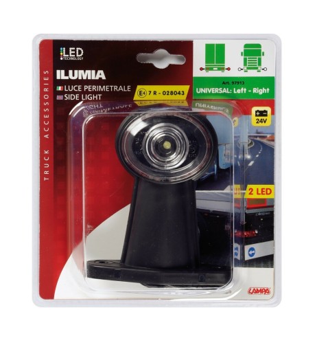 Luce perimetrale a 2 led 24V Bianco Rosso omologata