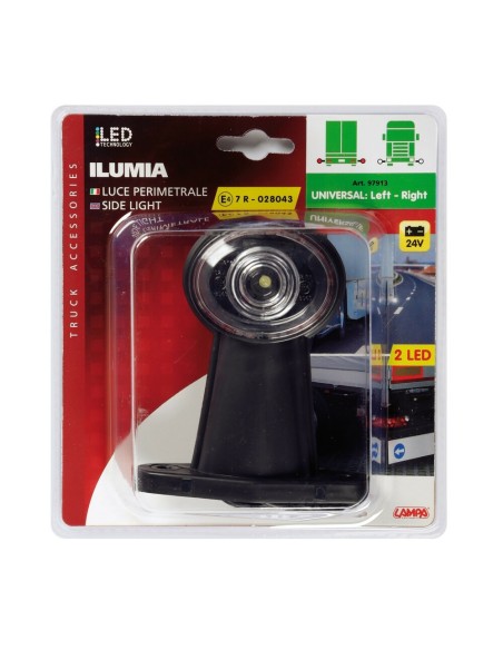 Luce perimetrale a 2 led 24V Bianco Rosso omologata