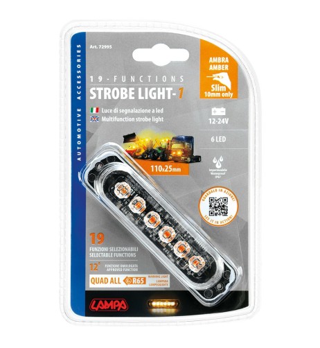Luce strobo Impermeabile multifunzione a 6 Led 12 24V Arancio