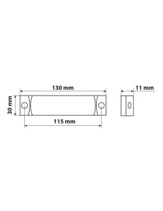 Luce supplementare a 3 LED 24V con catarifrangente Rosso 2
