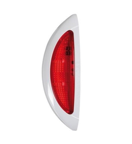 Luce supplementare a 4 Led bianco rosso 9 32V scocca bianco omologata
